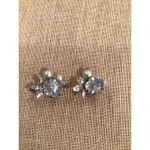 Vintage Signed Coro Clip On Flower Earrings